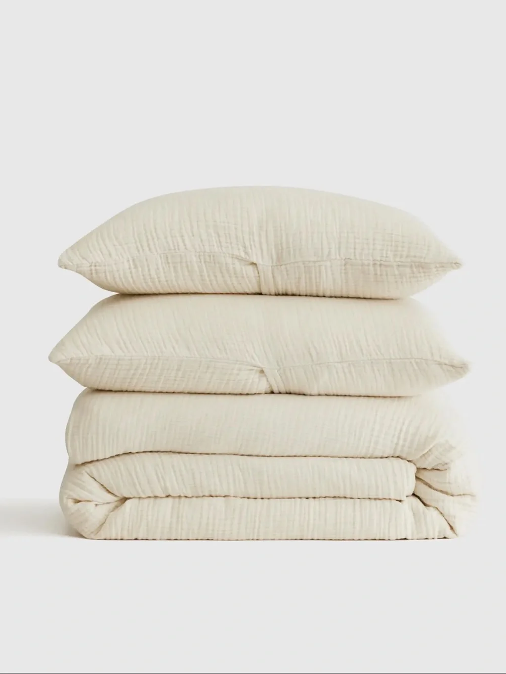 NWT Quince Undyed Organic Cotton Gauze Duvet Cover and Sham Set!